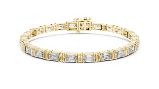 Emerald-Cut Blue Diamond Tennis Bracelet