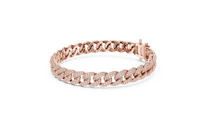 Pavé Round Diamond Cuban Link Bracelet