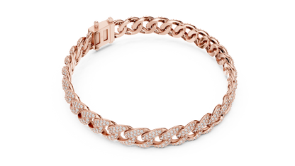 Pavé Round Diamond Cuban Link Bracelet