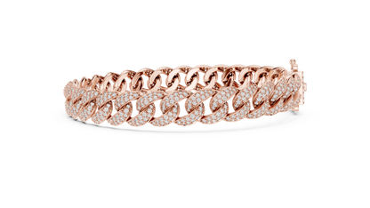 Pavé Round Diamond Cuban Link Bracelet