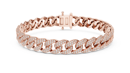 Pavé Round Diamond Cuban Link Bracelet