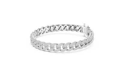 Pavé Round Diamond Cuban Link Bracelet