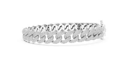 Pavé Round Diamond Cuban Link Bracelet
