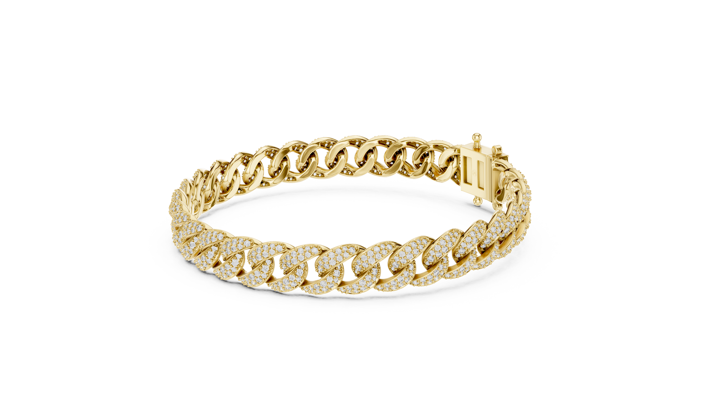 Pavé Round Diamond Cuban Link Bracelet