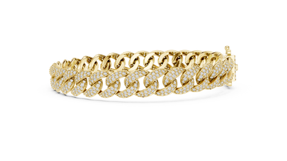 Pavé Round Diamond Cuban Link Bracelet