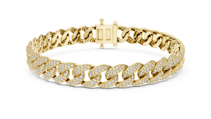 Pavé Round Diamond Cuban Link Bracelet