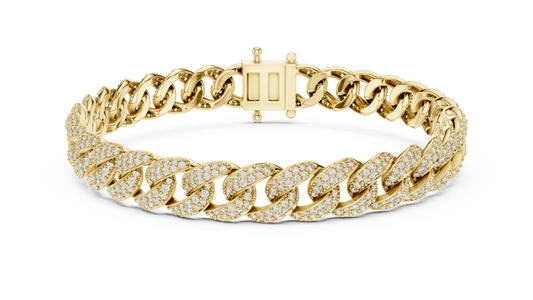 Pavé Round Diamond Cuban Link Bracelet