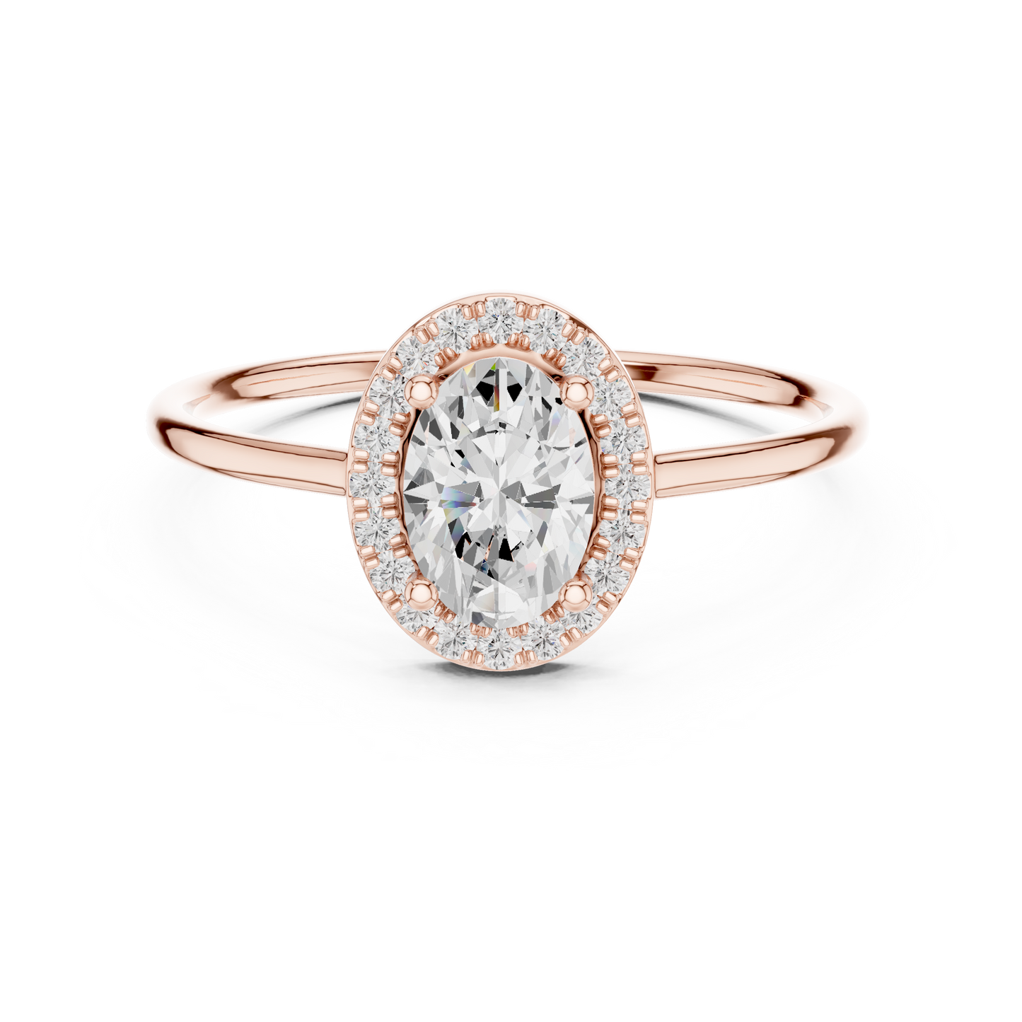 Oval Halo Diamond Engagement Ring