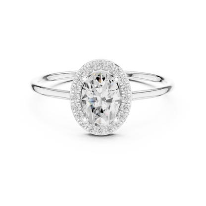 Oval Halo Diamond Engagement Ring