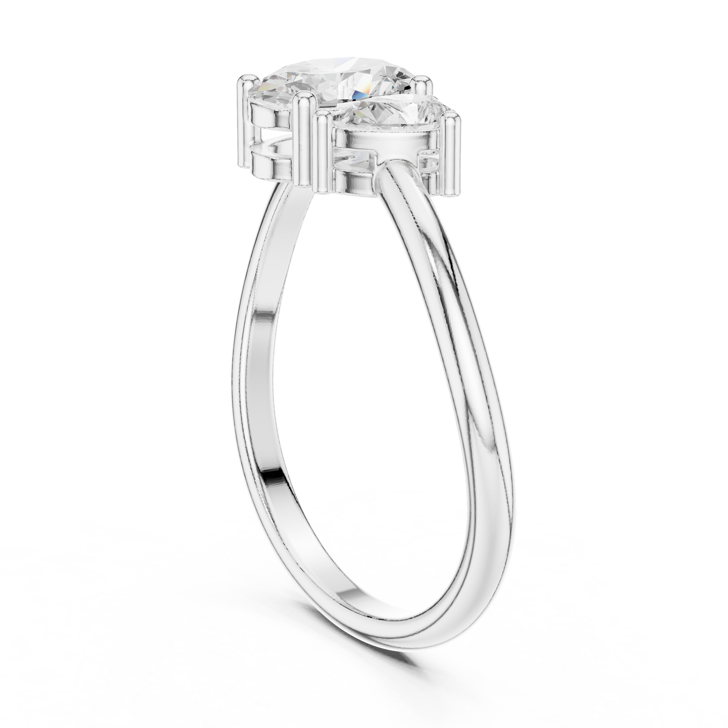 Oval and Pear-Shaped Two-Stone Diamond Ring