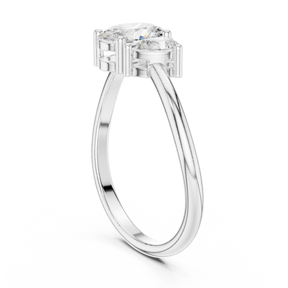 Oval and Pear-Shaped Two-Stone Diamond Ring