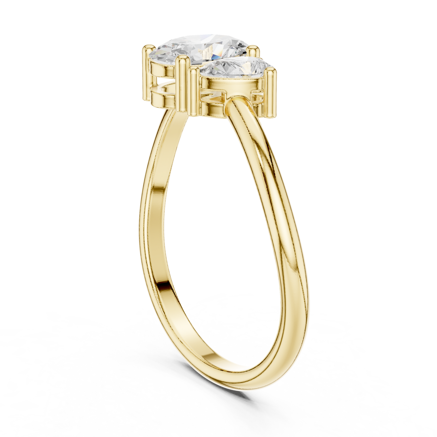 Oval and Pear-Shaped Two-Stone Diamond Ring