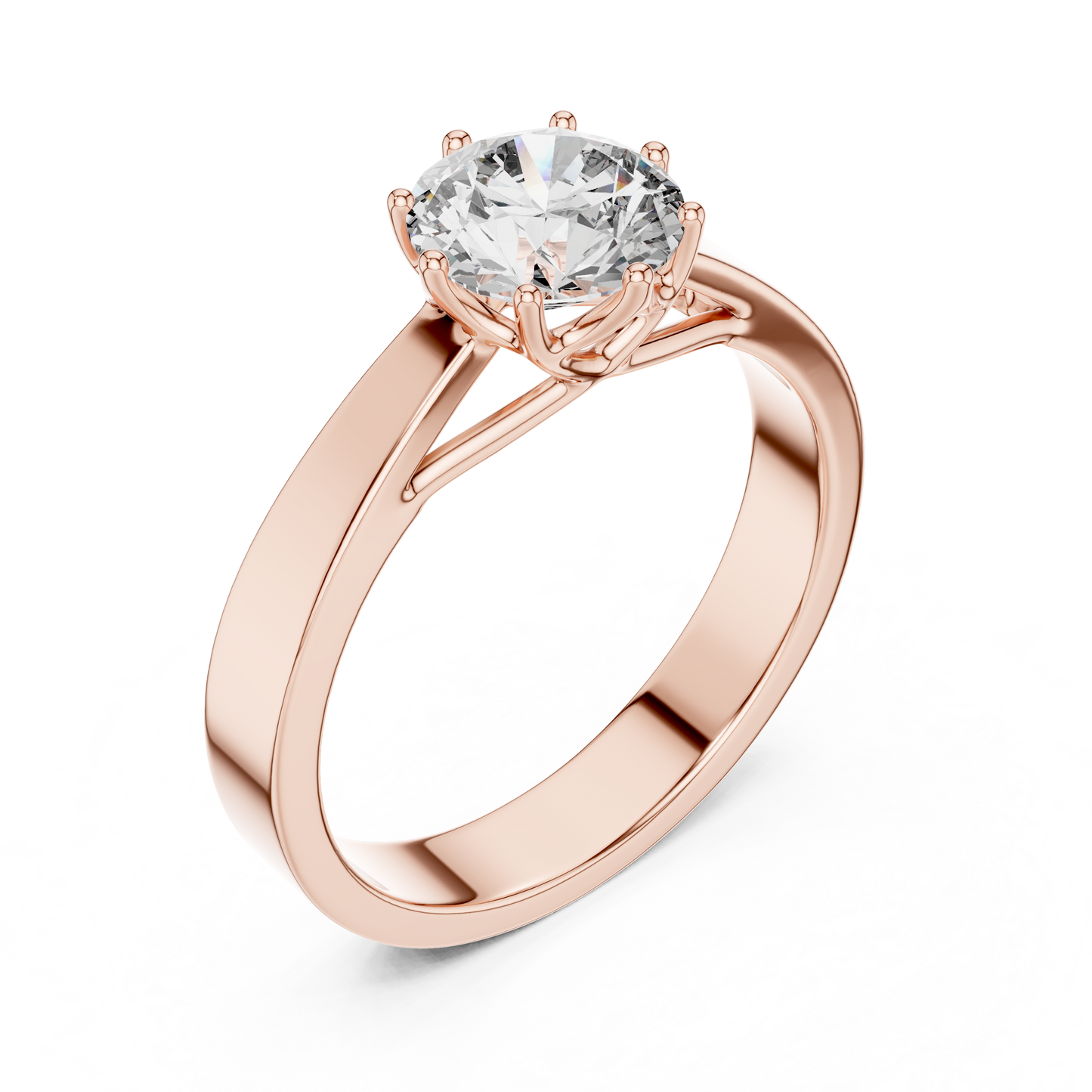 Classic Cathedral Solitaire Diamond Engagement Ring