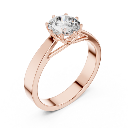 Classic Cathedral Solitaire Diamond Engagement Ring