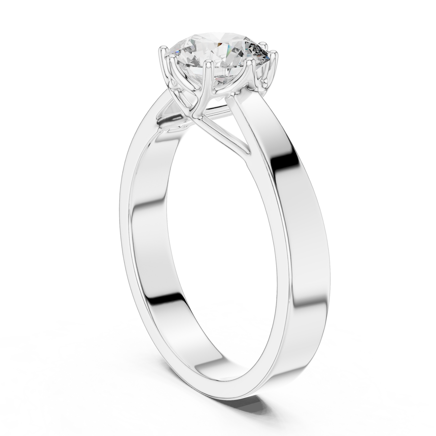 Classic Cathedral Solitaire Diamond Engagement Ring