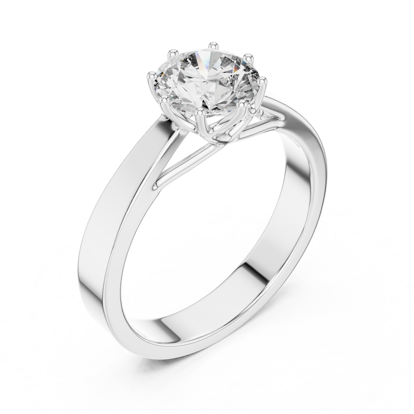 Classic Cathedral Solitaire Diamond Engagement Ring