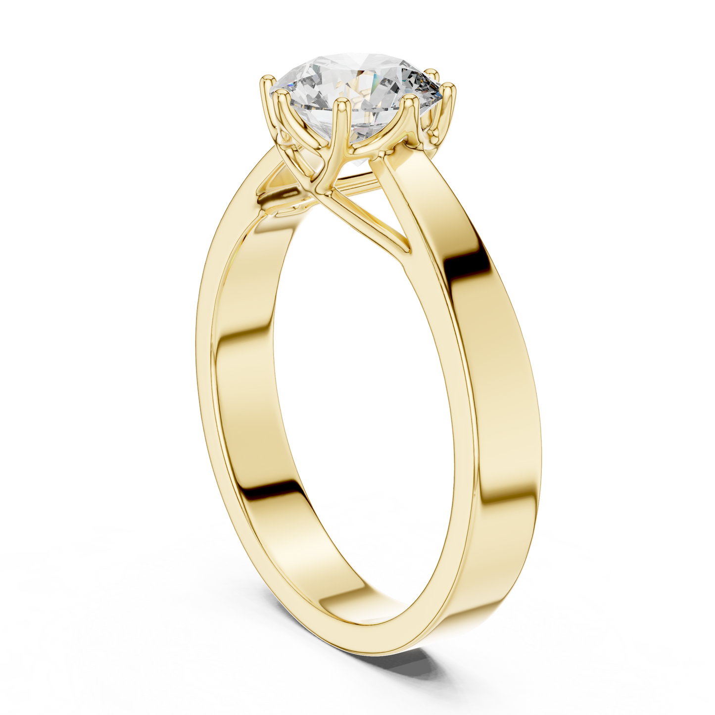 Classic Cathedral Solitaire Diamond Engagement Ring