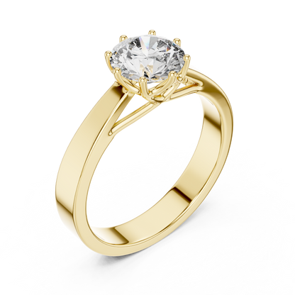 Classic Cathedral Solitaire Diamond Engagement Ring