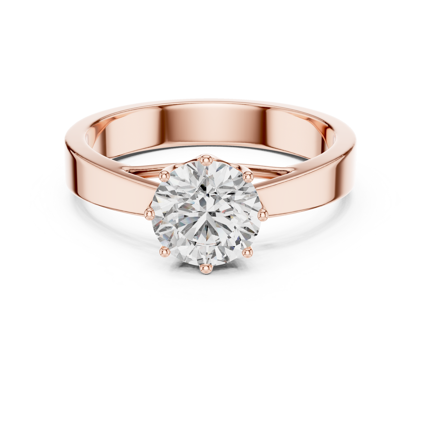 Classic Cathedral Solitaire Diamond Engagement Ring