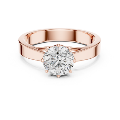 Classic Cathedral Solitaire Diamond Engagement Ring