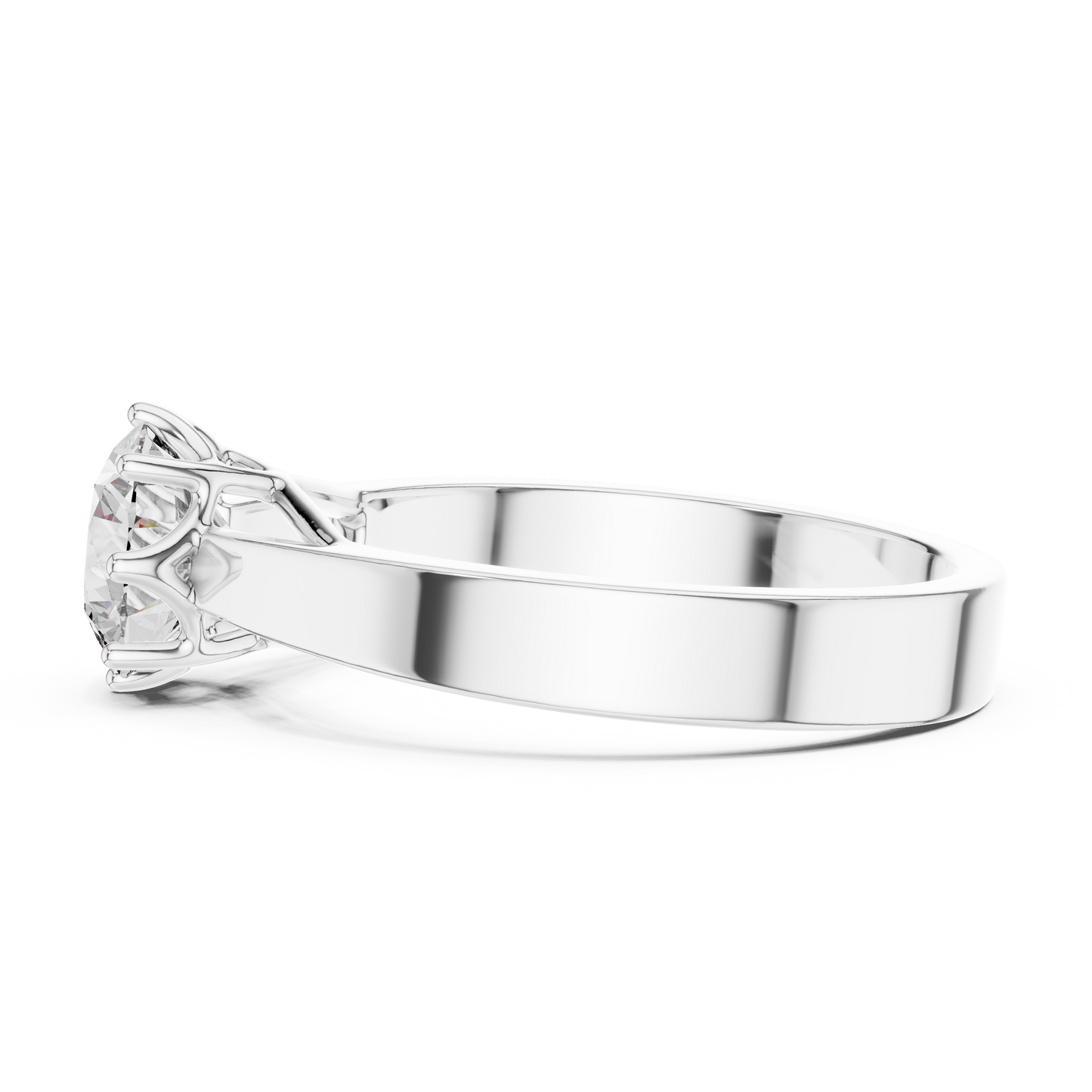 Classic Cathedral Solitaire Diamond Engagement Ring