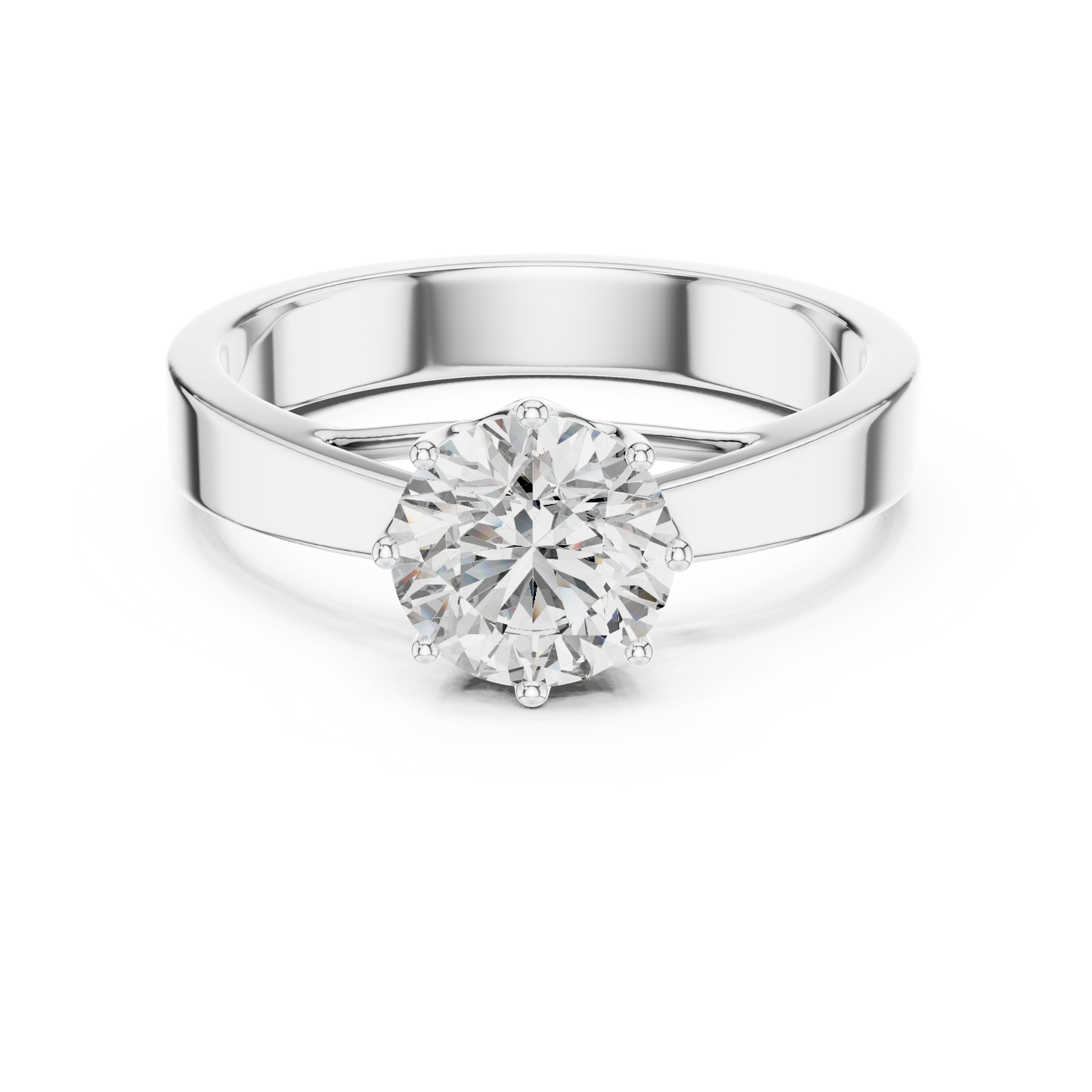 Classic Cathedral Solitaire Diamond Engagement Ring