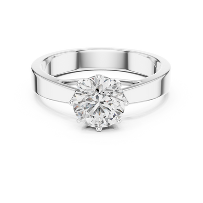 Classic Cathedral Solitaire Diamond Engagement Ring