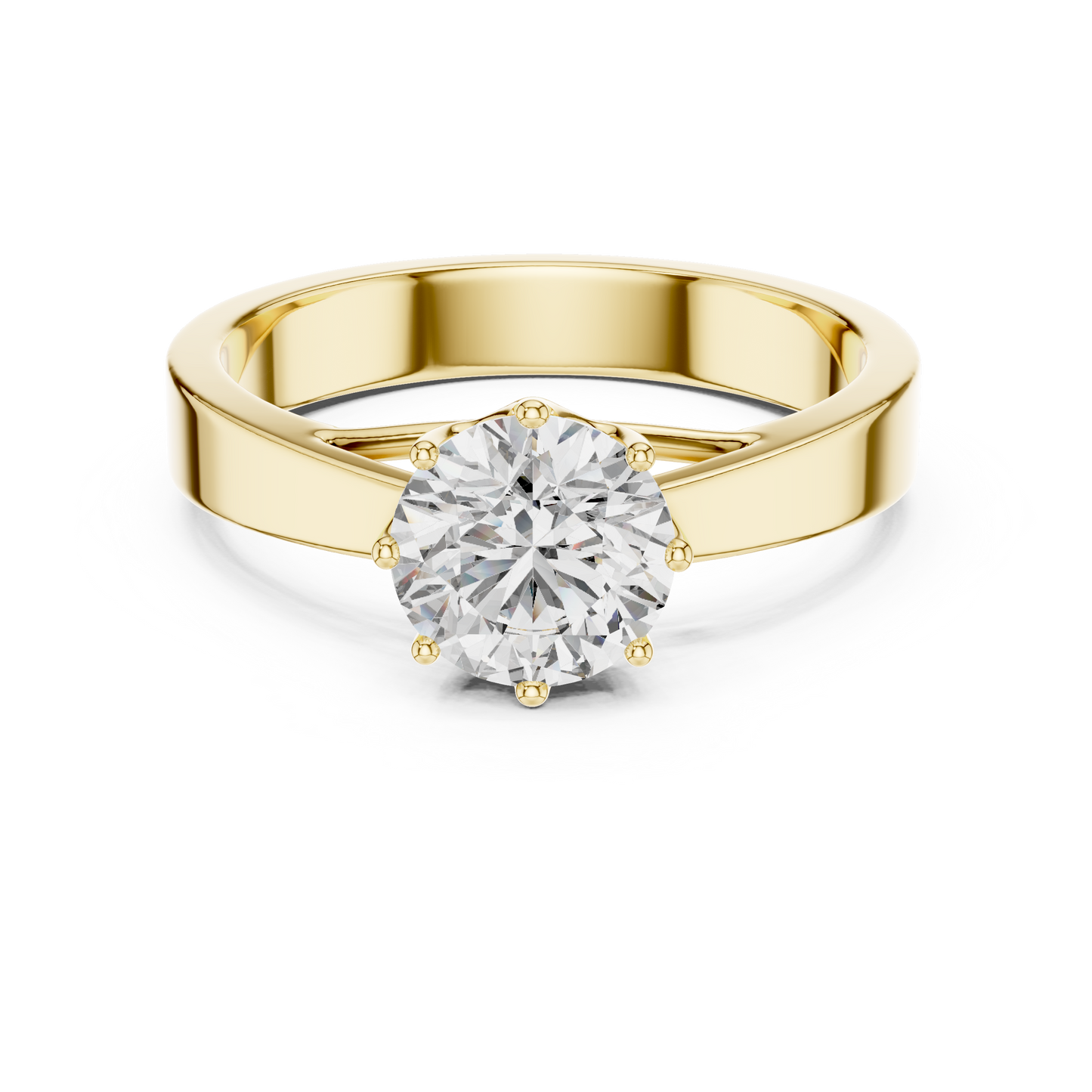 Classic Cathedral Solitaire Diamond Engagement Ring