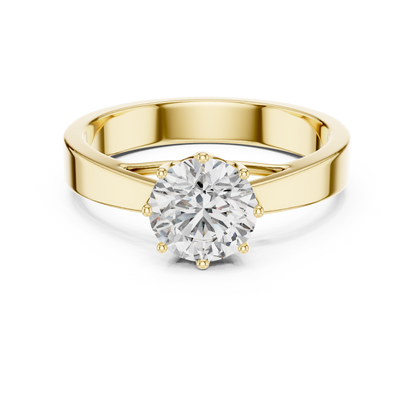 Classic Cathedral Solitaire Diamond Engagement Ring