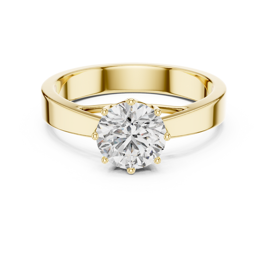 Classic Cathedral Solitaire Diamond Engagement Ring