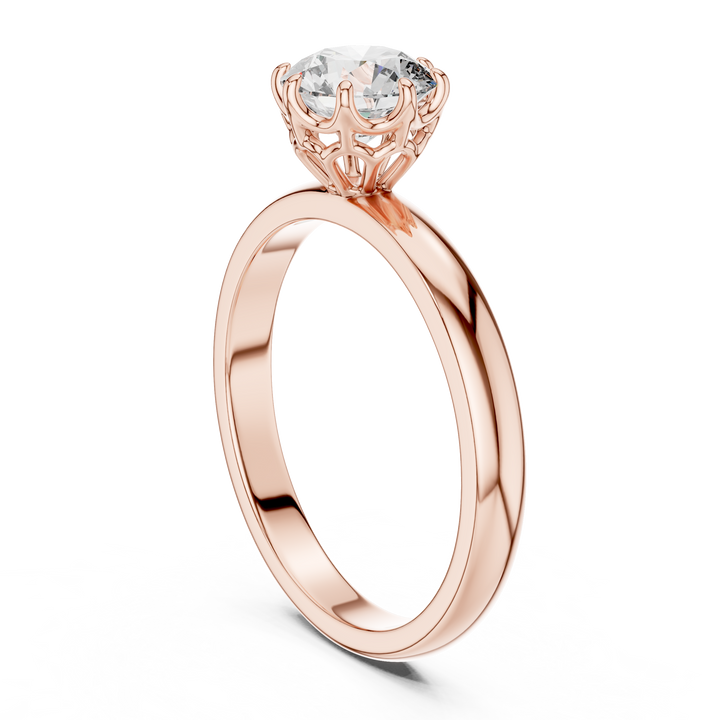 Modern Basket Solitaire Diamond Ring