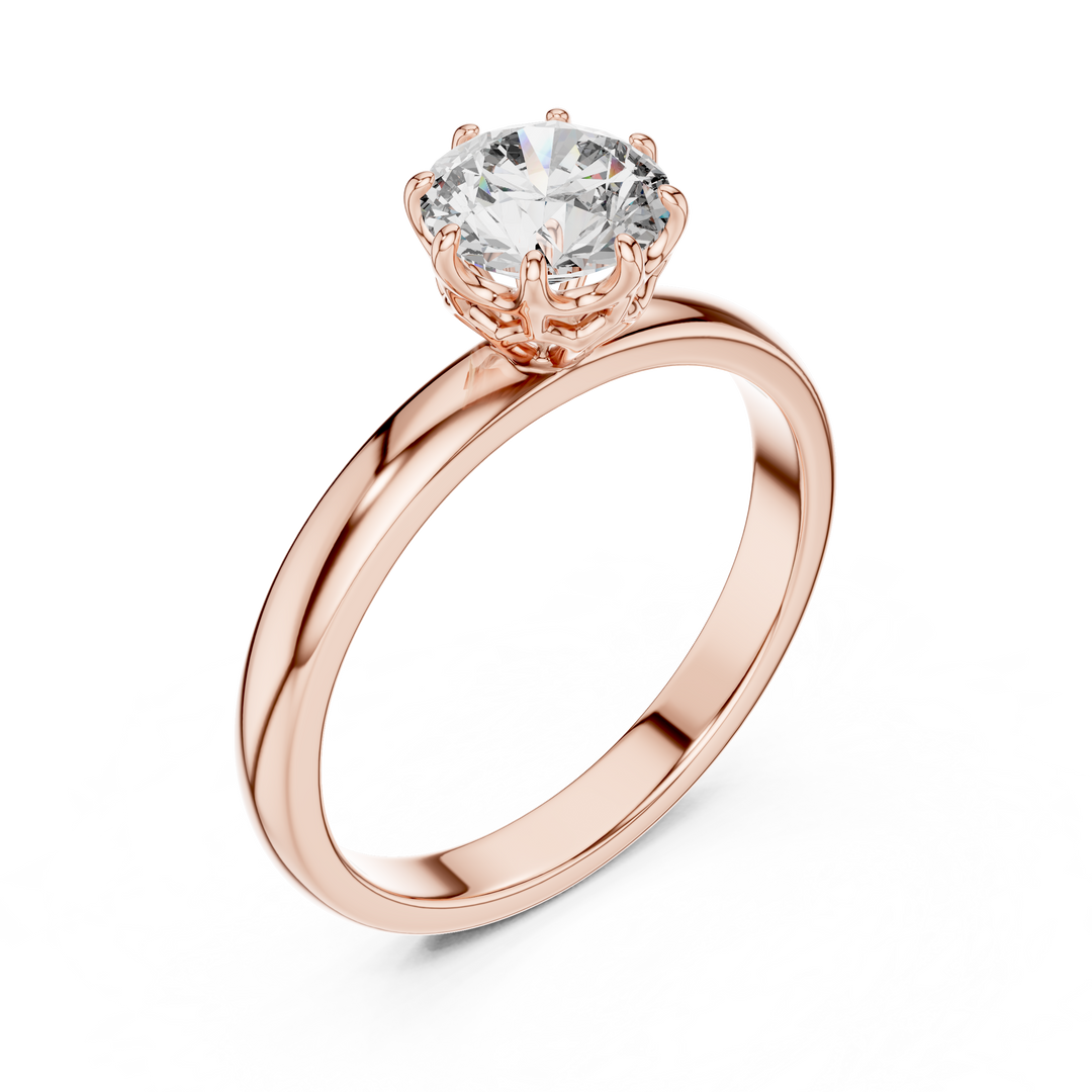 Modern Basket Solitaire Diamond Ring