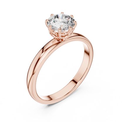 Modern Basket Solitaire Diamond Ring