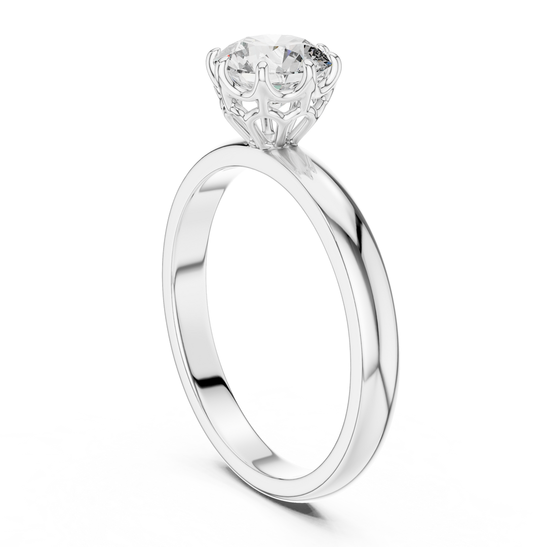 Modern Basket Solitaire Diamond Ring
