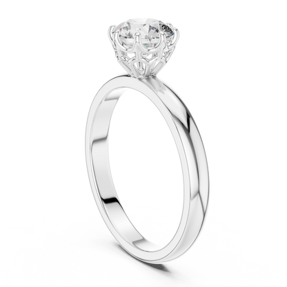 Modern Basket Solitaire Diamond Ring