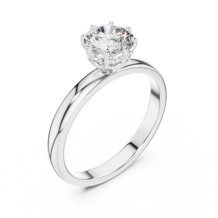 Modern Basket Solitaire Diamond Ring