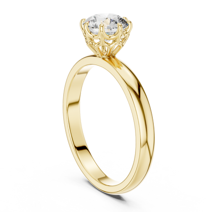 Modern Basket Solitaire Diamond Ring