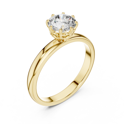 Modern Basket Solitaire Diamond Ring
