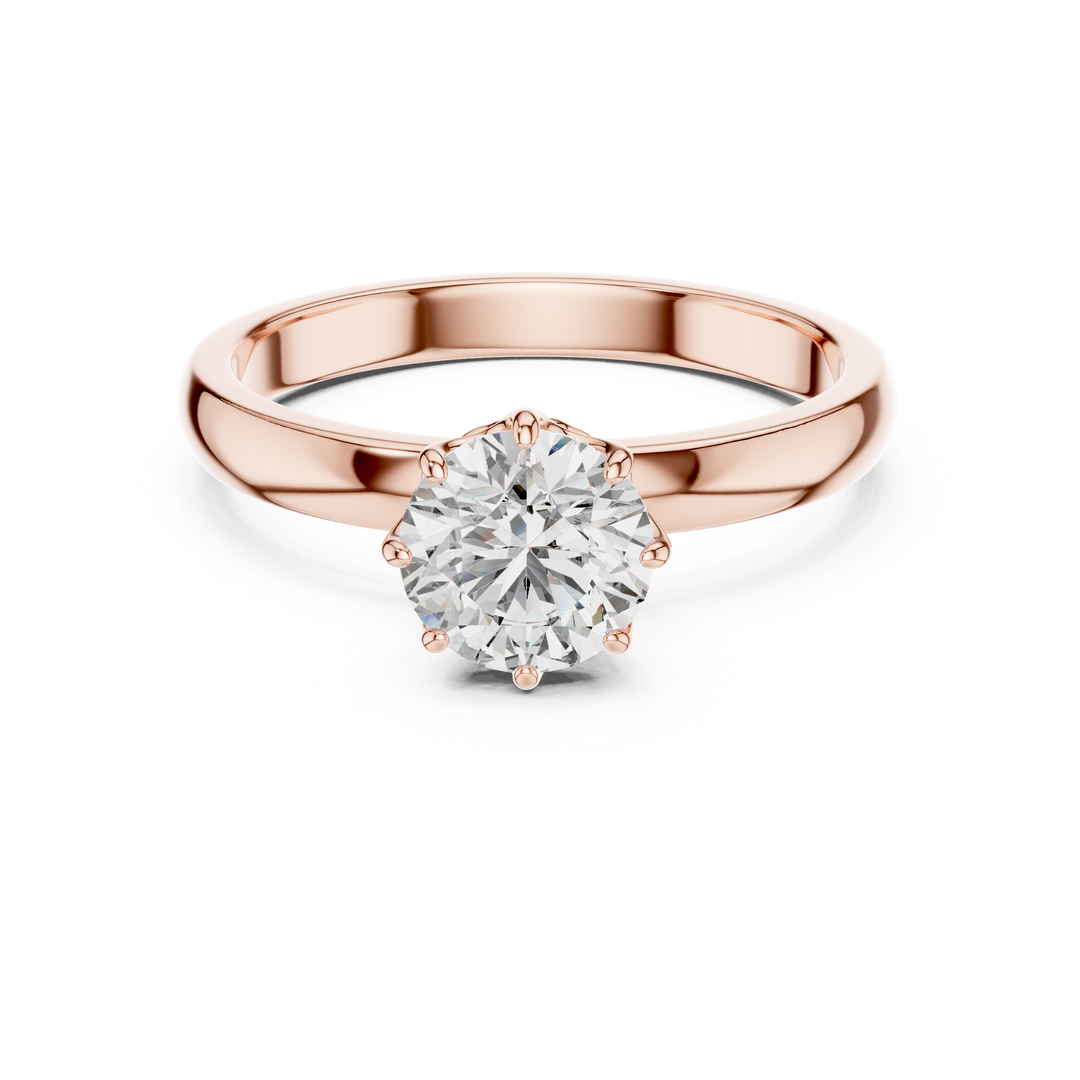 Modern Basket Solitaire Diamond Ring