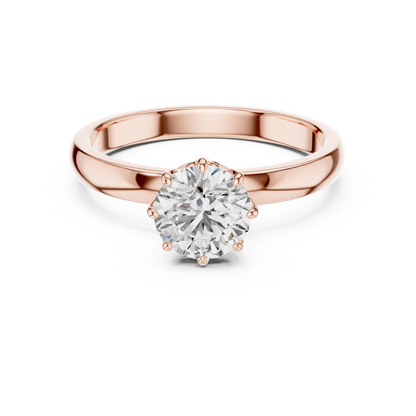 Modern Basket Solitaire Diamond Ring