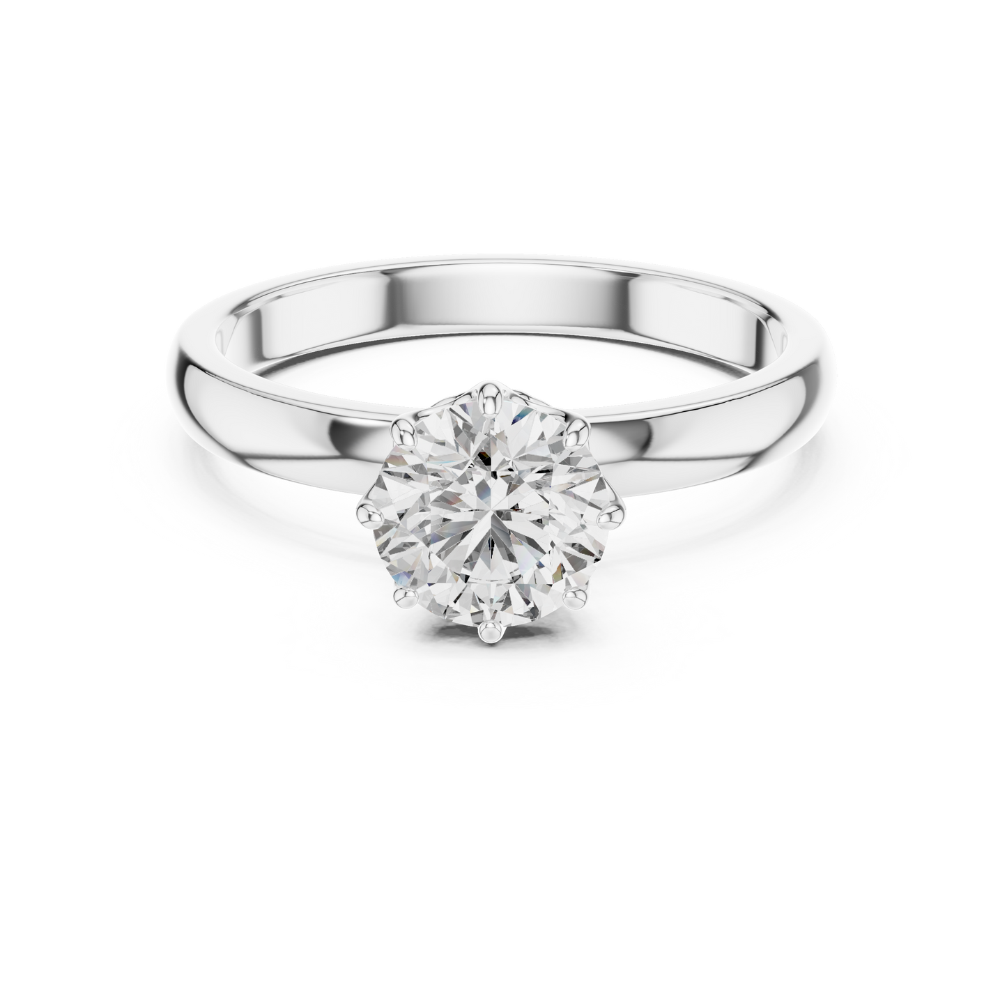 Modern Basket Solitaire Diamond Ring