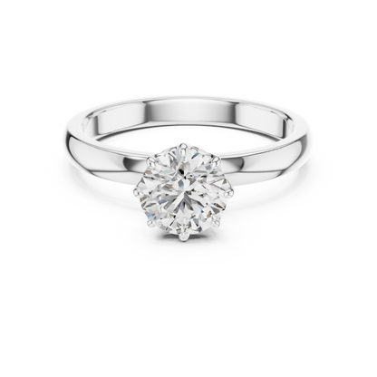 Modern Basket Solitaire Diamond Ring