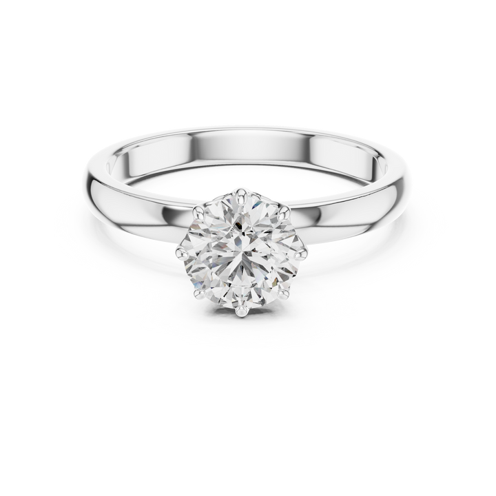 Modern Basket Solitaire Diamond Ring
