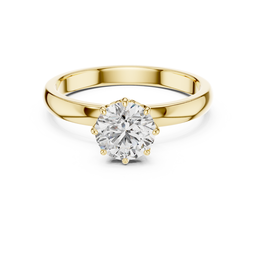 Modern Basket Solitaire Diamond Ring
