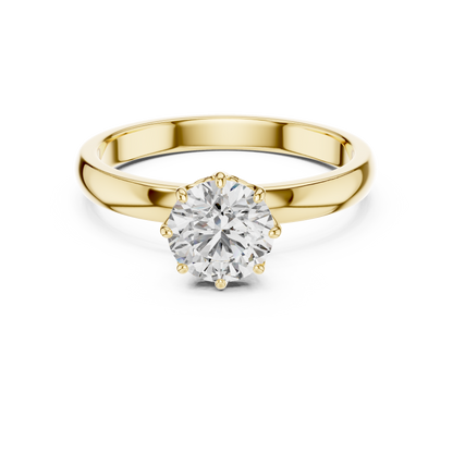 Modern Basket Solitaire Diamond Ring