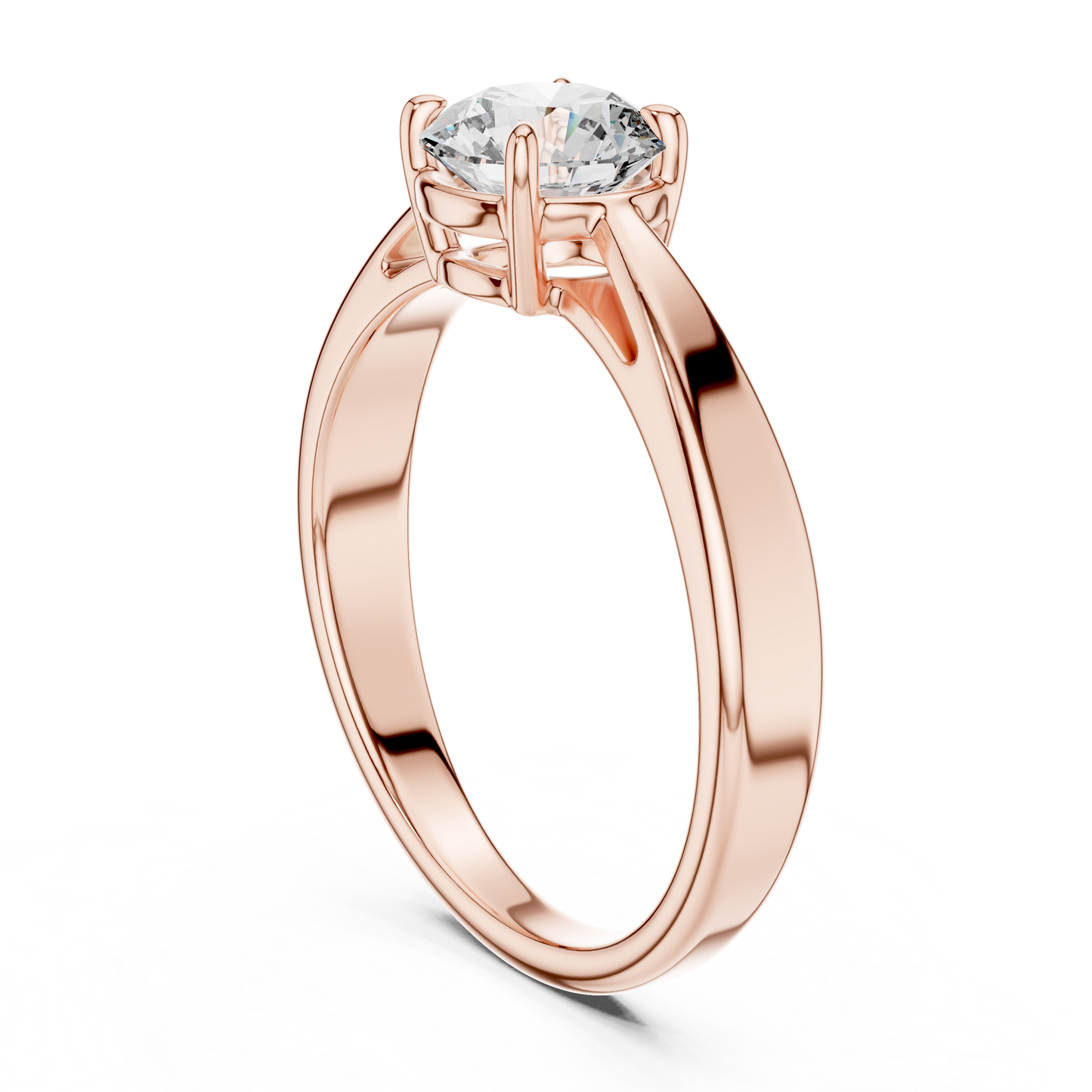 Modern Tapered Solitaire Diamond Engagement Ring