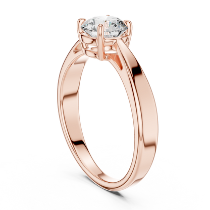 Modern Tapered Solitaire Diamond Engagement Ring