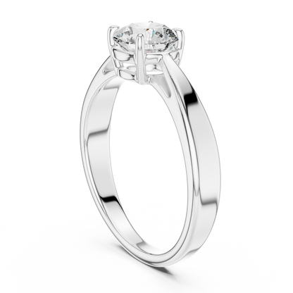 Modern Tapered Solitaire Diamond Engagement Ring