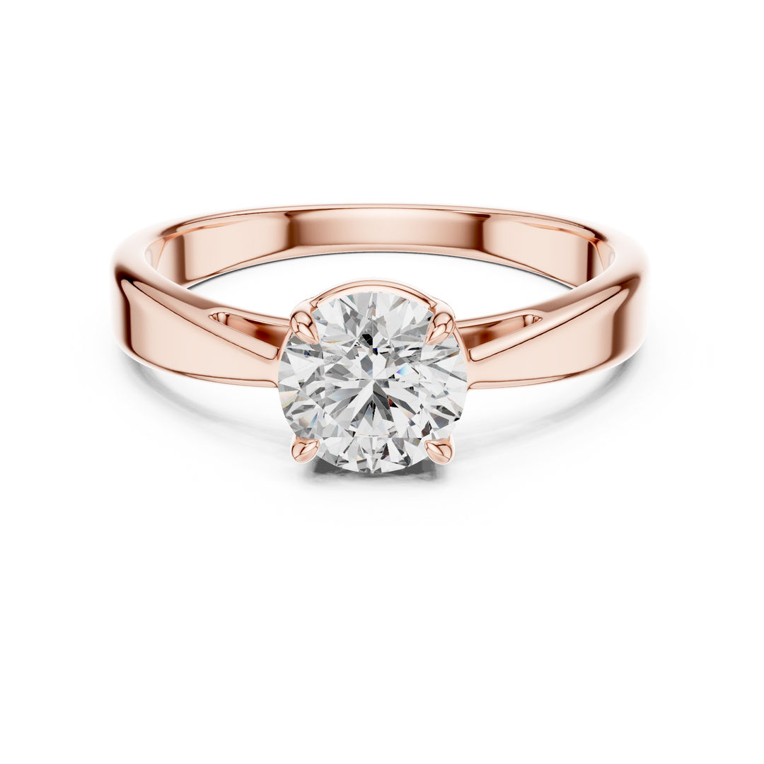 Modern Tapered Solitaire Diamond Engagement Ring