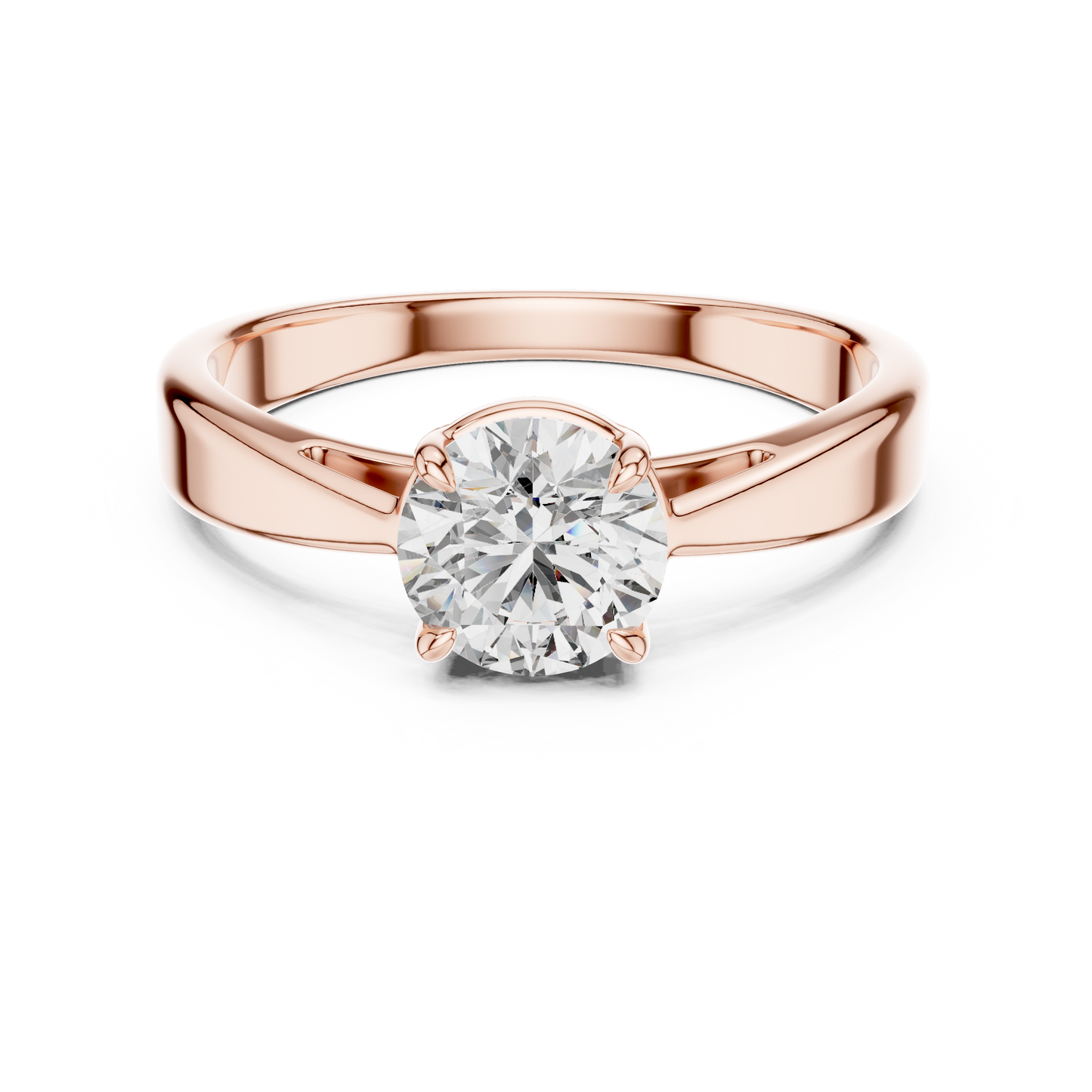 Modern Tapered Solitaire Diamond Engagement Ring